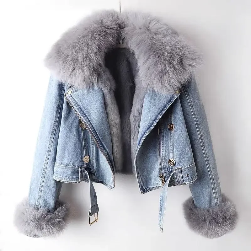 Winter Clothing Sales - Chaqueta vaquera para mujer corta gruesa