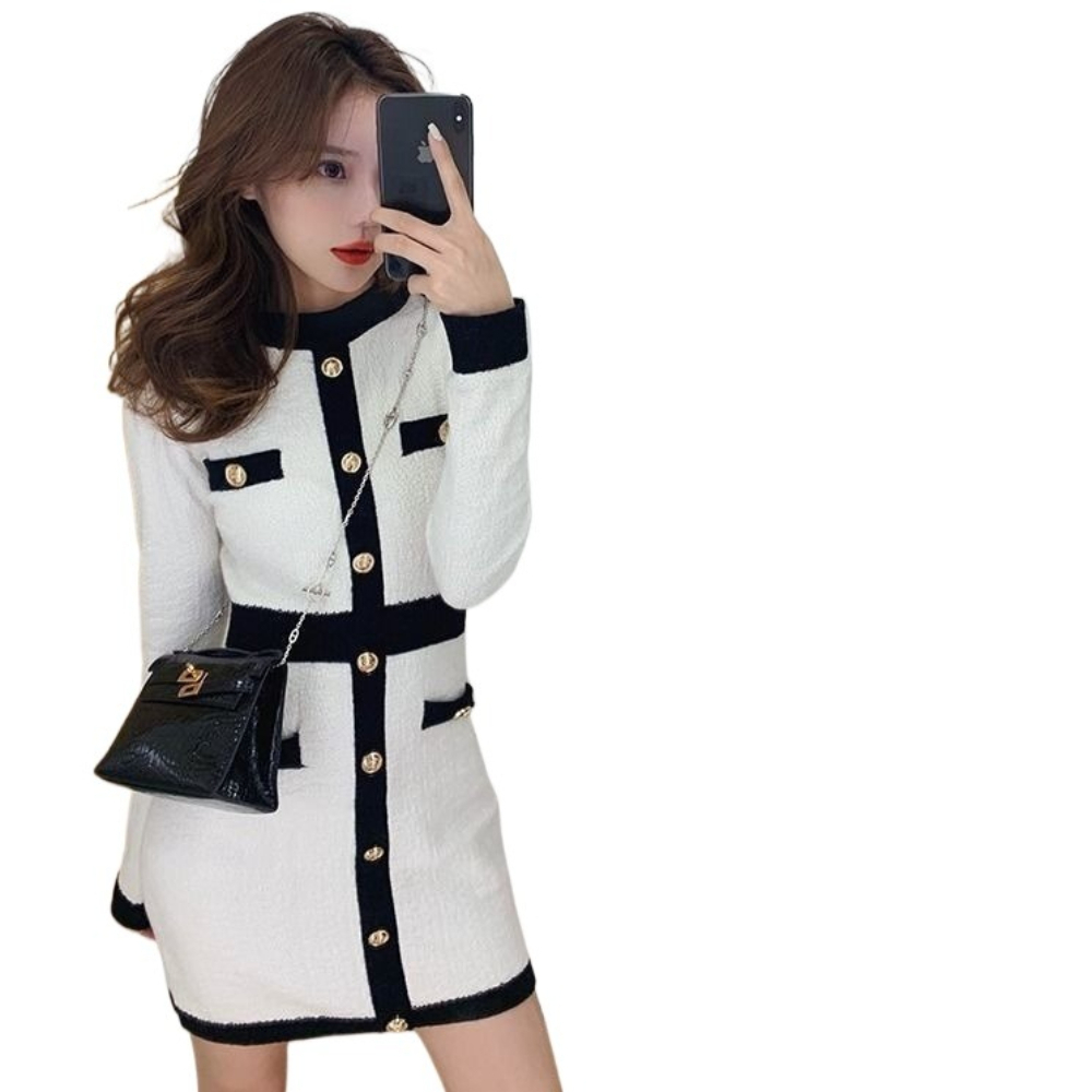 Vestido de Punto Estilo Hepbur - Winter Clothing In French reseña y precio
