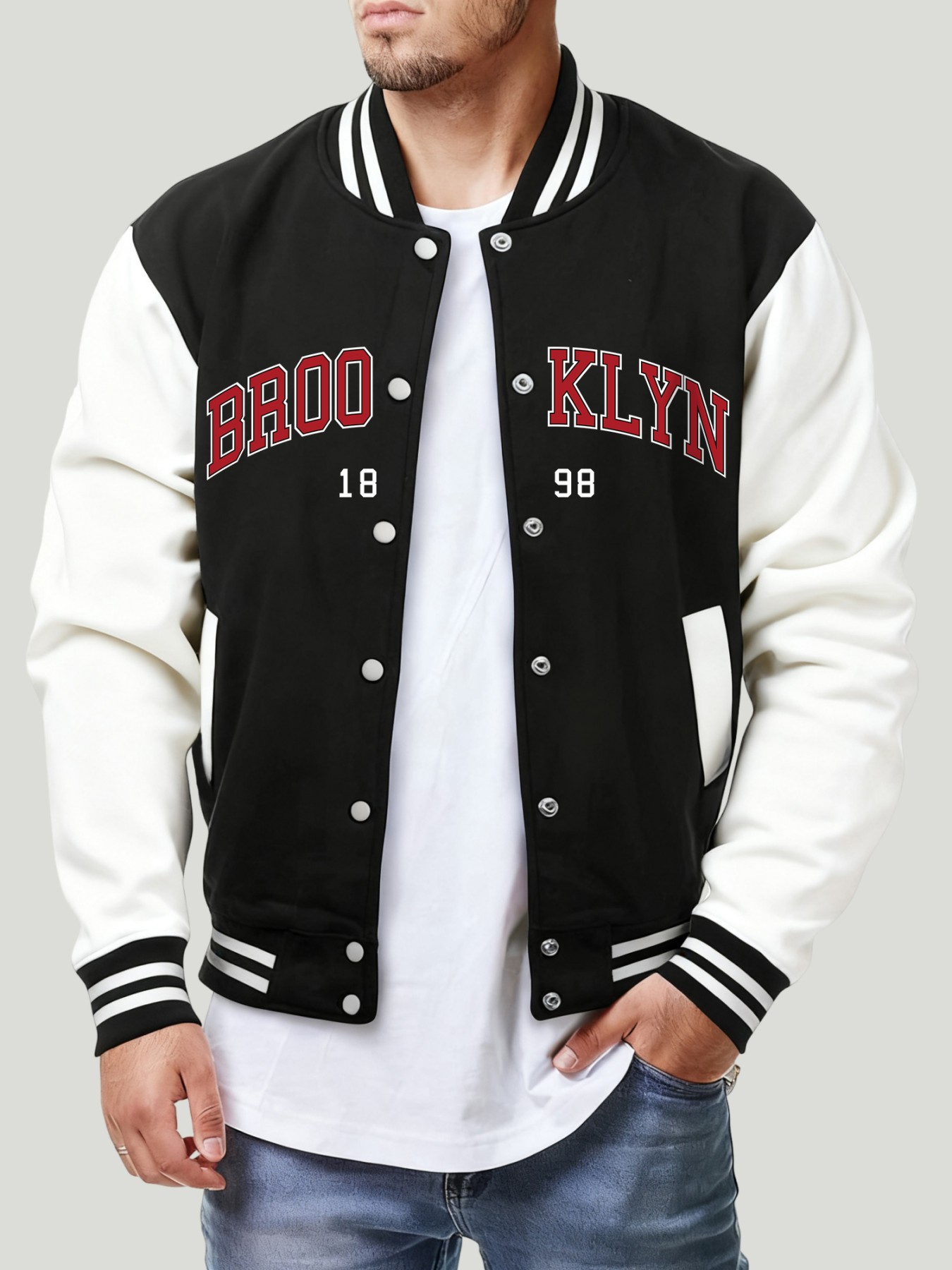 Chaqueta con estampado de letr - Winter Clothing New York reseña y precio