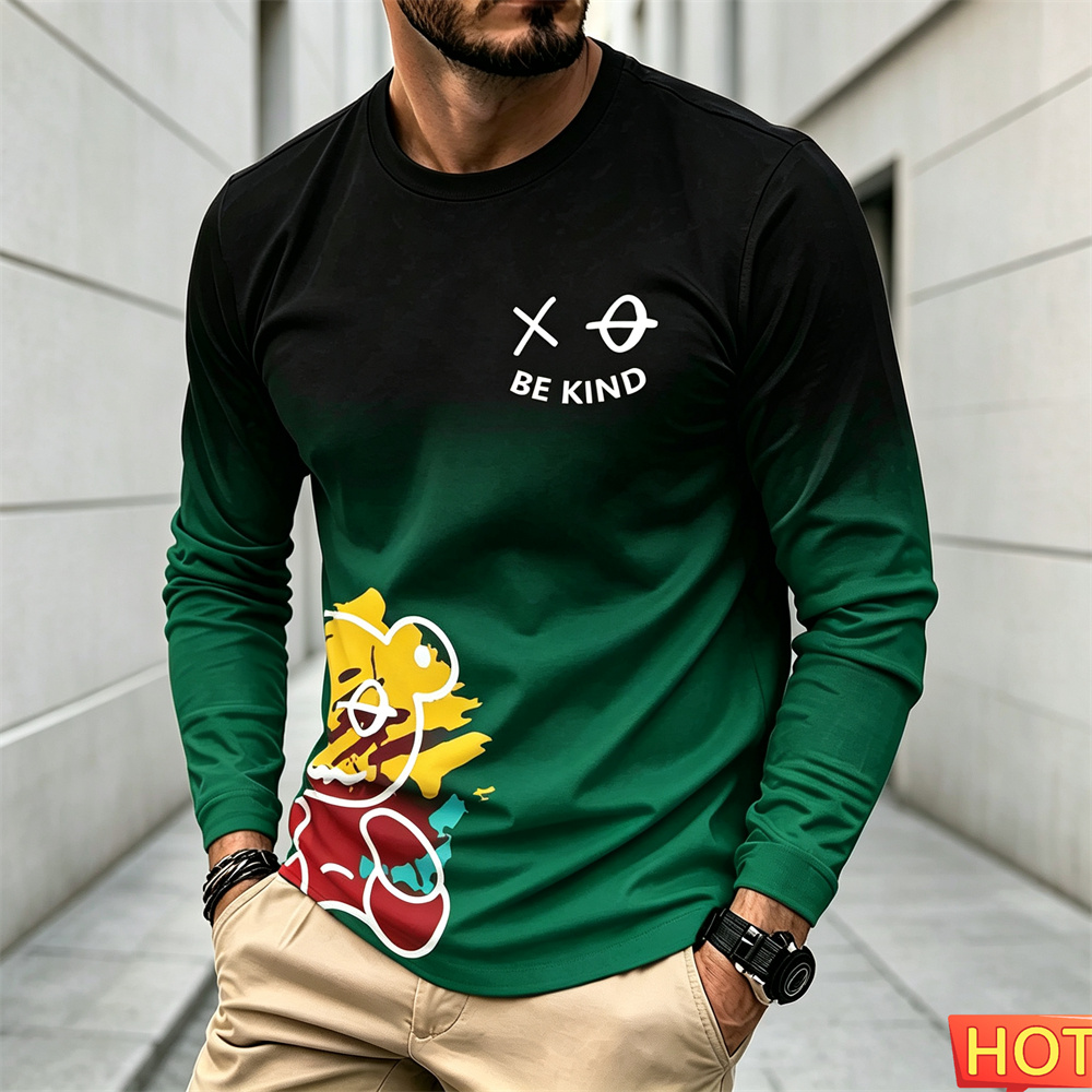 Camiseta informal de manga lar - Winter Clothing For Men reseña y precio
