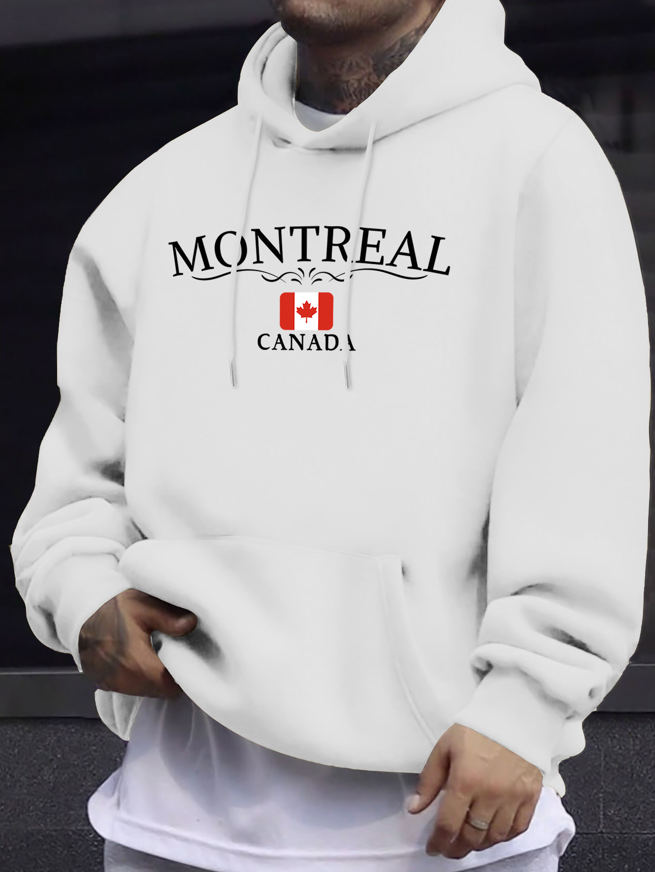 Sudadera con estampado de letr - Winter Clothing Montreal reseña y precio