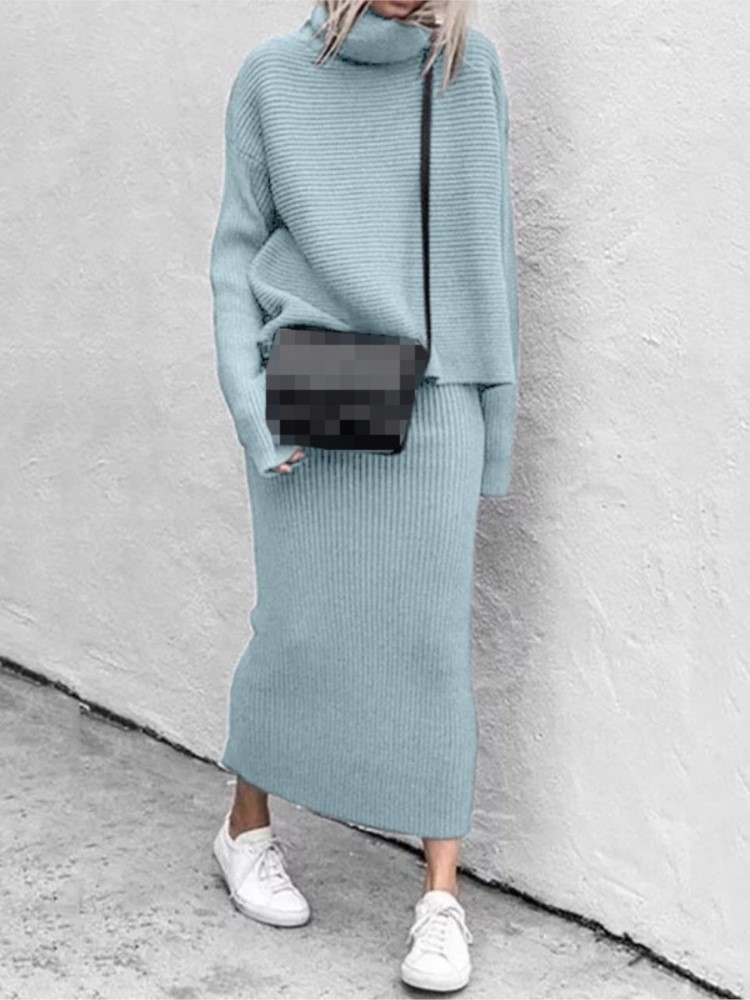 Conjunto de Falda Midi Tejida  - Winter Clothing Sales reseña y precio